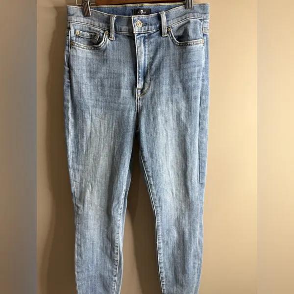 7 For All Mankind Light Blue Skinny Jeans size 29 - Image 4