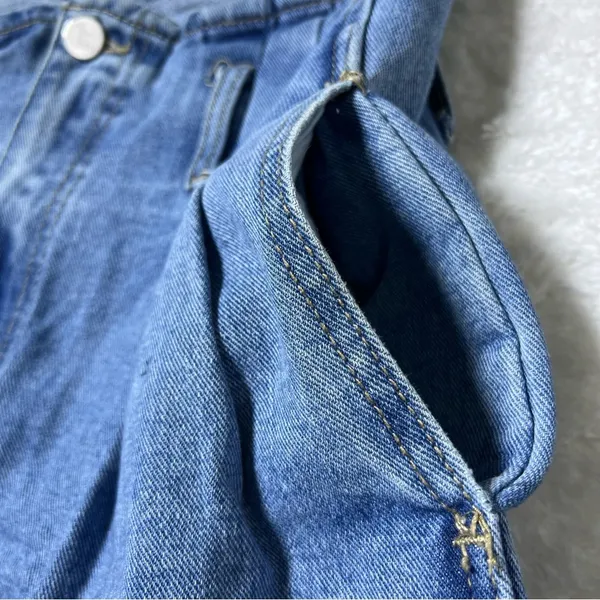 Nasty Gal High Rise Paperbag Denim Shorts - Image 5