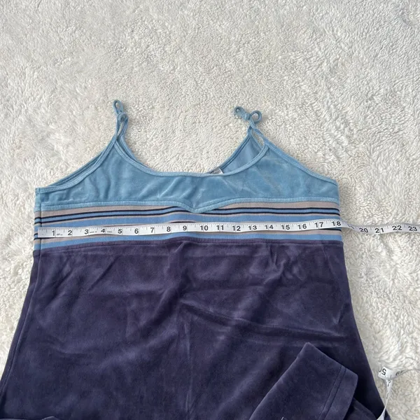 Fila 90s VTG Womens Blue Swim Cover Up Dress Retro Summer Resort Cotton Preppy - Image 4