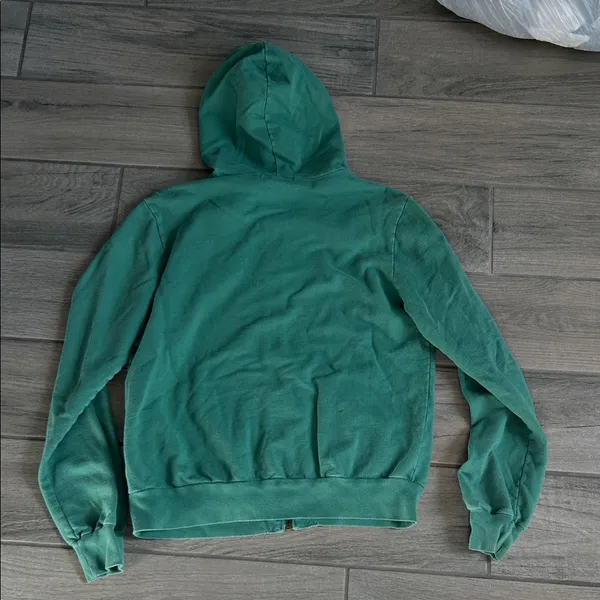Wave Logo Green Women's Hoodie - Image 6