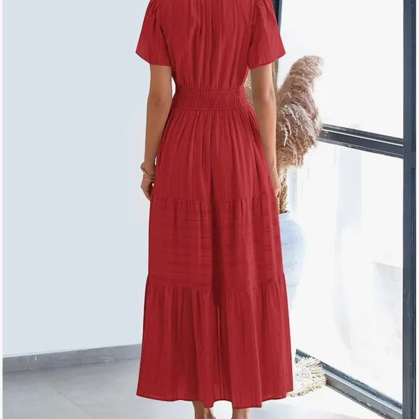 Elegant Red Maxi Dress Size M - Image 3