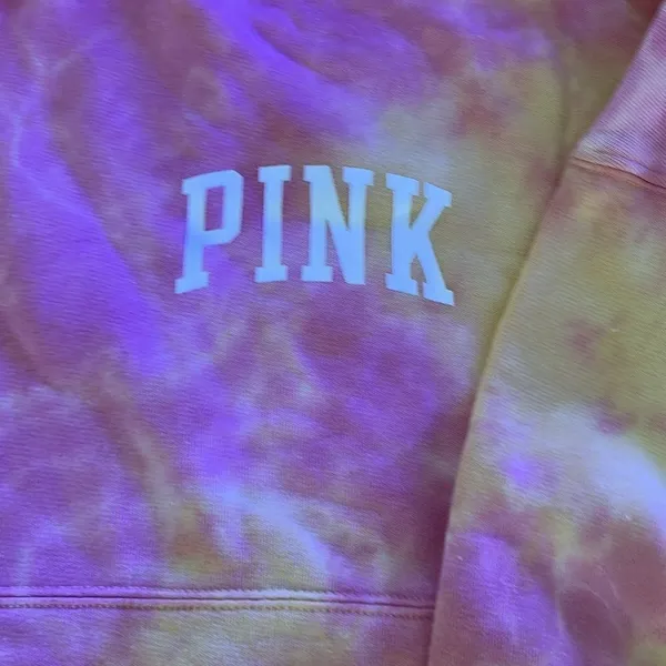 Victoria’s Secret Pink oversized Pink Tie dyed Sweatshirt, size Small, NWT - Image 5