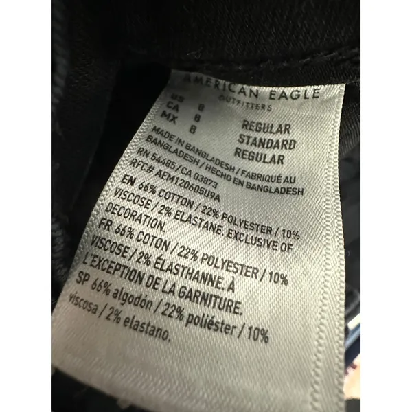 American Eagle Black Wash Curvy Hi-Rise Jegging Denim Stretch Jeans Womens‎ 8 - Image 8