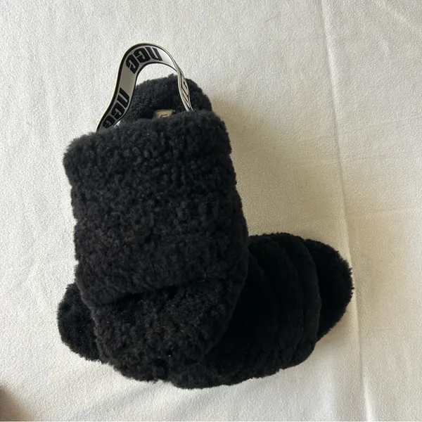UGG Black Fluffy Sandals - Image 2