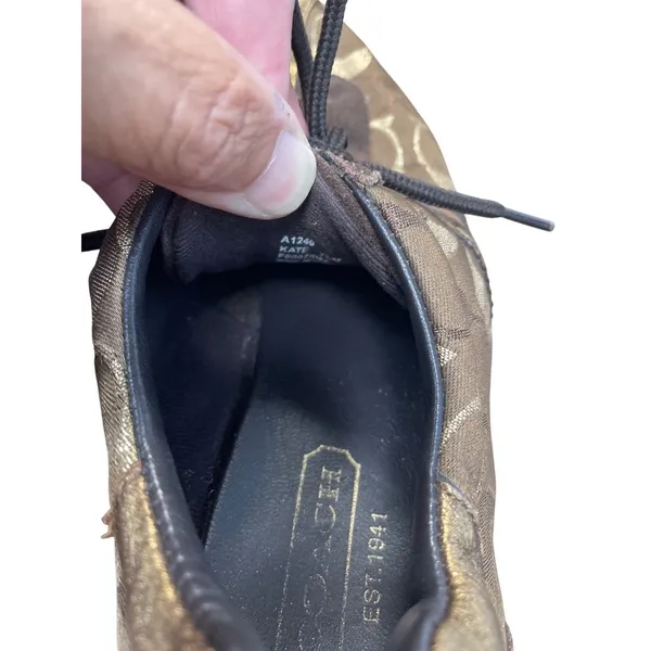 Coach Kate Womens Brown Leather & Suede Sneakers Size 7.5M SKU 9199 - Image 9
