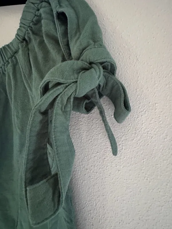 Lulus Size S Al Fresco Evenings Olive Green Off-the-Shoulder Shift Dress - Image 6