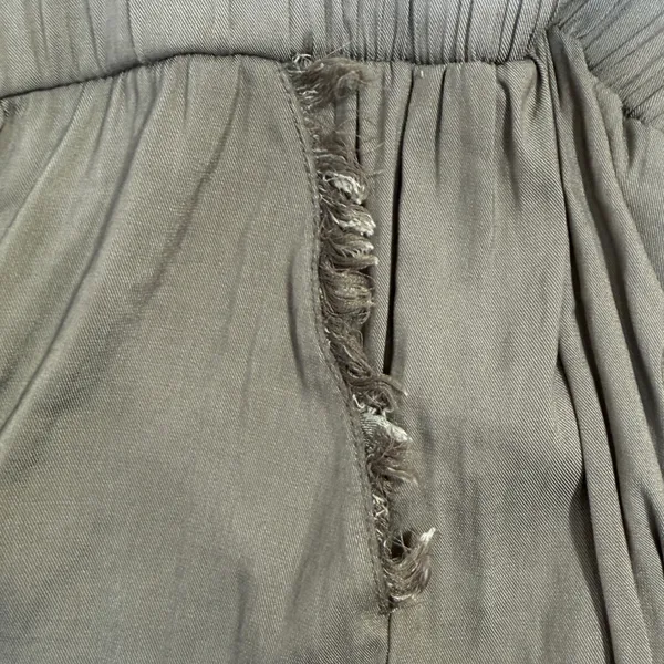 Grade & Gather Women Small Green Boho Coastal Wide Leg Raw Hem Flowy‎ Pants - Image 5