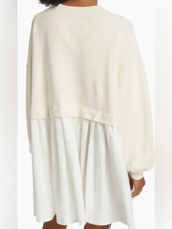 Free People Eleanor Pleated Trapeze Sweatshirt oversized mini dress size S - Image 4