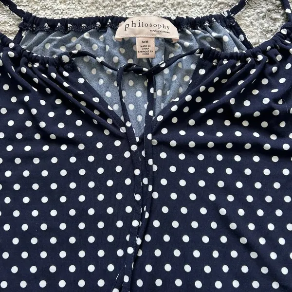 NWT Philosophy Womens‎ Medium M Blue White Polka Dots Tank Top Cami Y2K Retro - Image 3