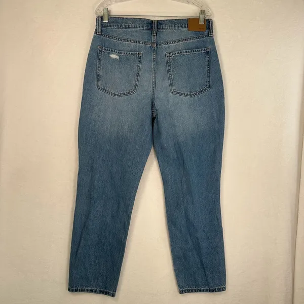 Aeropostale Mom Jeans Medium Wash Distressed Ripped High Rise Denim - Image 2