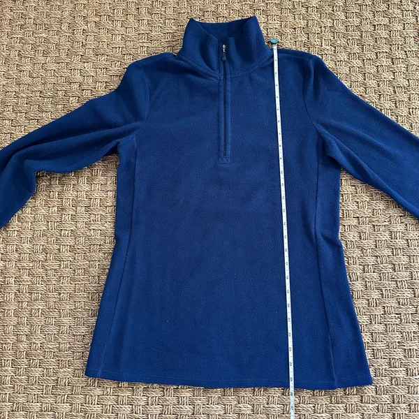 GAP Women’s Blue 1/4 Zip Fleece Pullover Mock Neck Long Sleeve M - Image 7