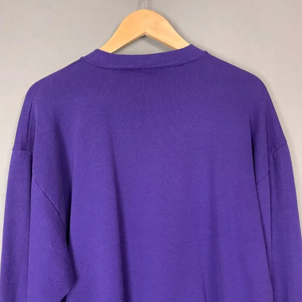Vintage 90s Sweatshirt Seashells Glitter Gold‎ Ocean Women Size Large Purple Top - Image 5