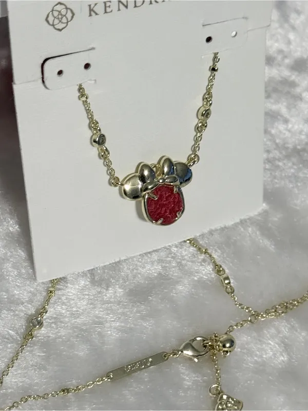 Disney / Kendra Scott Mickey Mouse Short Pendant Necklace- Bright Red Drusy - Image 4