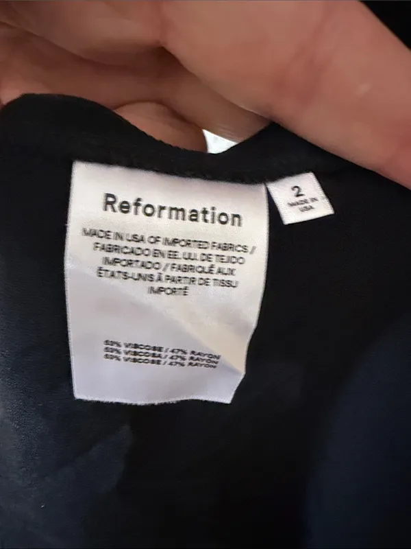Reformation Sigmund Dress Black Slit‎ Dress Size 2 - Image 7
