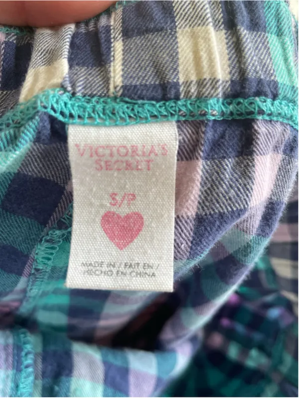 Women's Victoria's Secret Plaid Pajama Pants S Blue Purple - Image 2