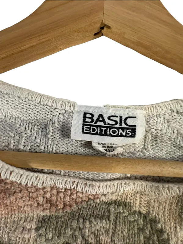 Vintage 90s Basic Editions Floral Tapestry Sweater Small Butter Mom Grannycore - Image 11