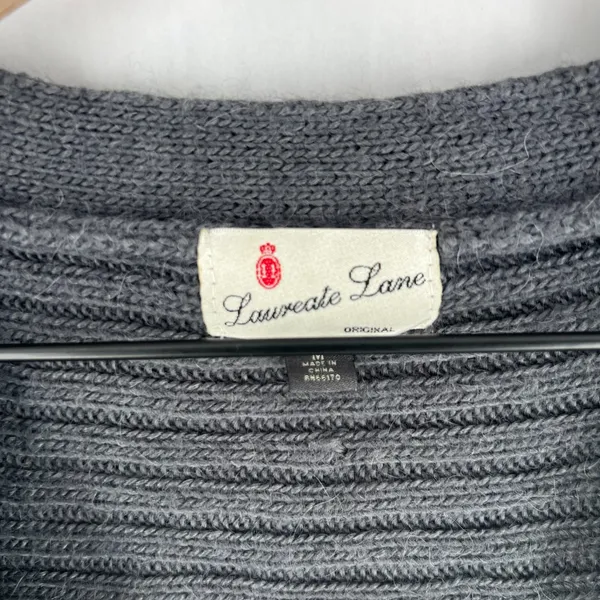 Anthropologie Laurete Lane Womens Size M Alpaca Blend Gray 3/4 Sleeve Crop Cardigan‎ Sweater - Image 2