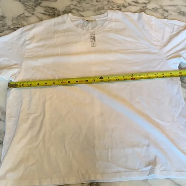 NWT Madewell Women's Cotton Relaxed Oversized Tee White Sz M small hole - Image 8