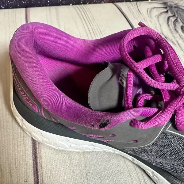 Brooks Running Shoes Pure Flow 6 Purple Gray Athletic Sneakers Women Sz‎ 9 - Image 5