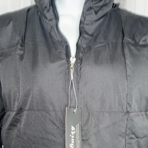 Daisy Black Quilted Puffer Jacket with High Collar - Image 3