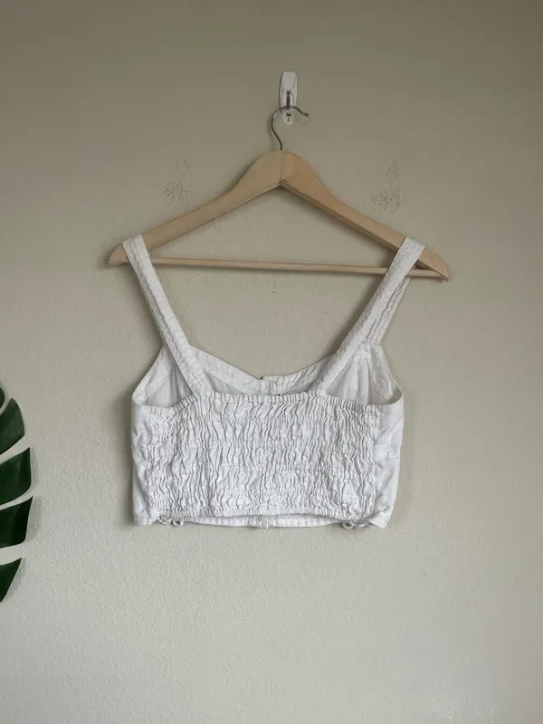 Madewell Sweetheart Linen Blend Crop Tank Top - Image 5