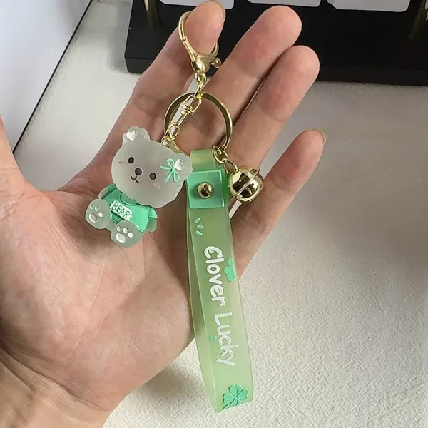 Teddy Bear Car Keychain Bell Keychain Charm Bag Charm Couple Gifts - Image 5