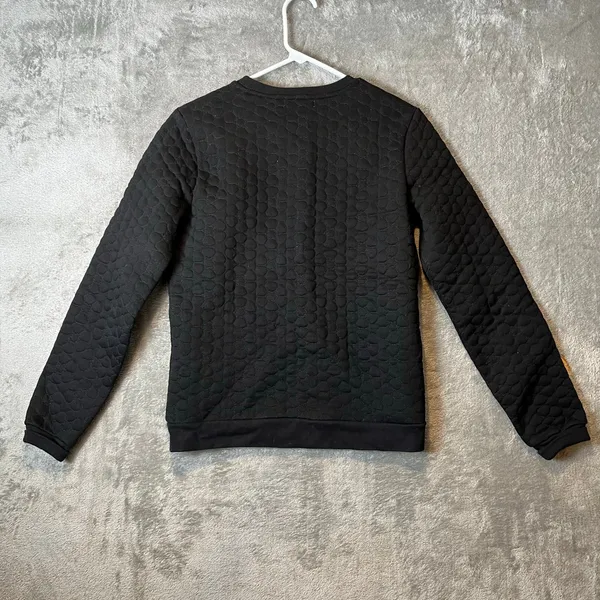 Opening Ceremony Sequin And Bead Embellished Sweater‎ Size Medium Black Floral - Image 2