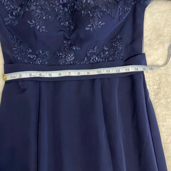 Hebeos Women's Formal Dress Mermaid Lace Bridesmaid Gown Navy Blue Size 8-10 - Image 10