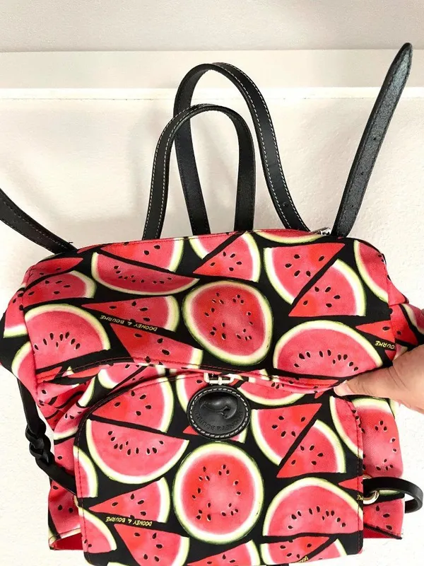 Dooney & Bourke Sandia Flap Watermelon Print Backpack Fruitcore Retro Summer - Image 4
