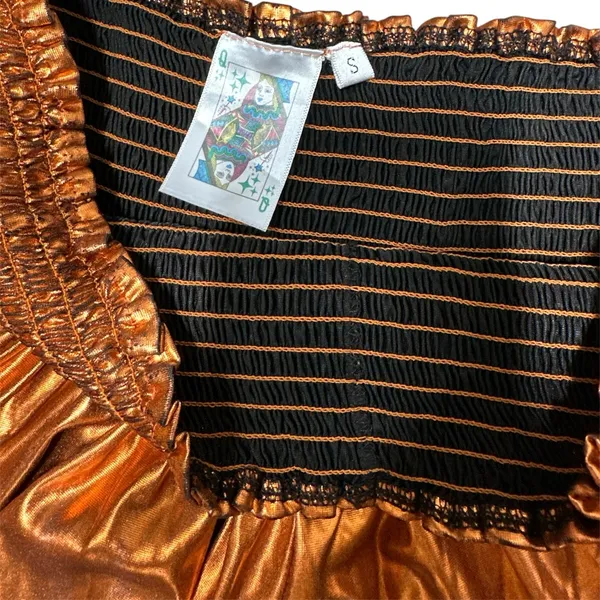 Queen of Sparkles Orange Metallic Swing Shorts - Image 3