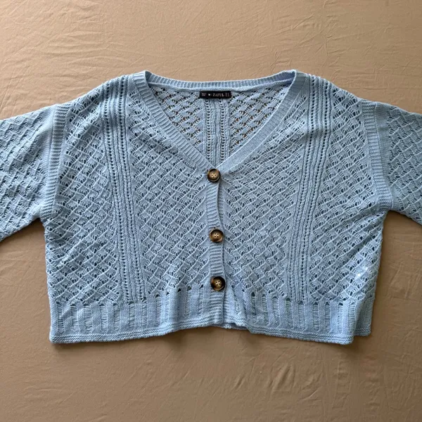 Zaful Balloon Sleeve Knit Cardigan - Image 4