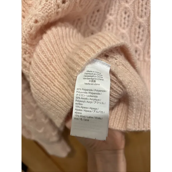 J.CREW Balloon Sleeve Cable Knit Sweater Alpaca Wool Blend Balletcore Size Large - Image 5