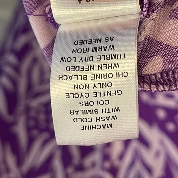 London Times Purple‎ White Leaf Print Flutter Sleeve V-Neck Midi Dress Womens 6 - Image 6