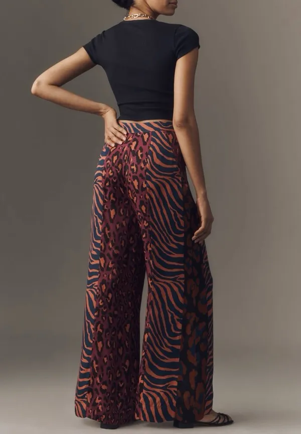 Lowry Farm Pants Farm Rio Mixed Print Wide-Leg Pants, Size S - Image 5