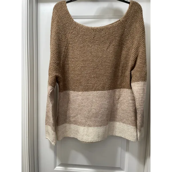 Abercrombie Fitch XL Colorblock Knit Sweater Scoop Neck Long‎ Sleeve Women - Image 2