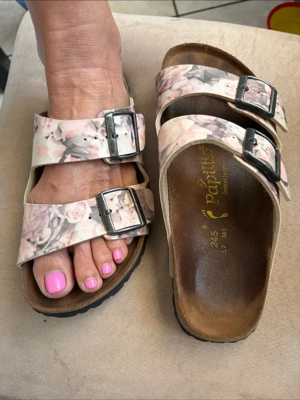 Papillio Pink Floral Double-Buckle Slide Sandals - Image 9