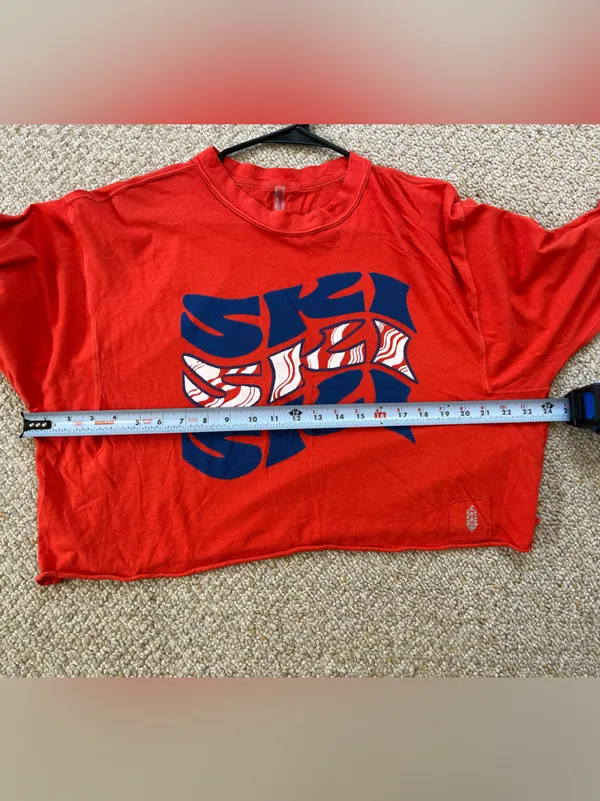 Free People Inspire Long Sleeve Cotton Graphic T-Shirt Ski Worn on Tv Will Trent - Image 9