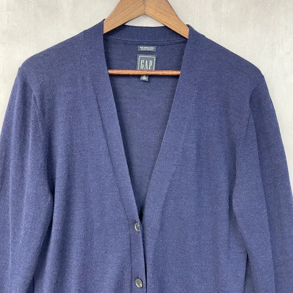 GAP Womens Merino Wool Cardigan Sweater Size XL Tall Academia Preppy Layer - Image 3