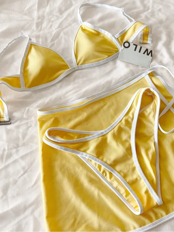 NWT • WILO 3pc Bikini Set Yellow Size XS - Image 8