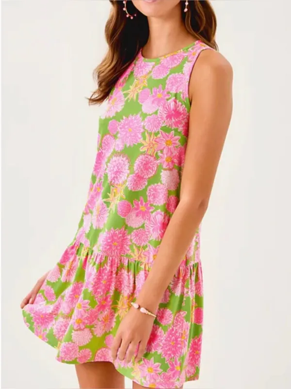 Lilly Pulitzer Dixi Swing Dress Seaside Garden Fit Size Medium (Tag L) - PTP 18” - Image 13