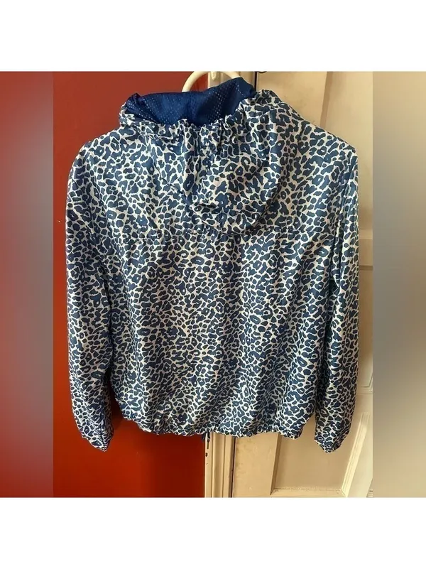 Adidas NEO Blue White Animal Print Wind Breaker Zipper Jacket - Image 10