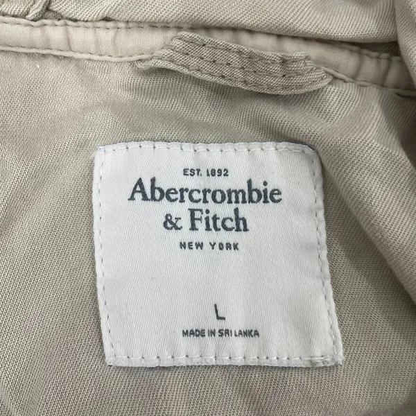 Abercrombie & Fitch Safari Jacket Women L Tan Lightweight Utility Full Zip - Image 4