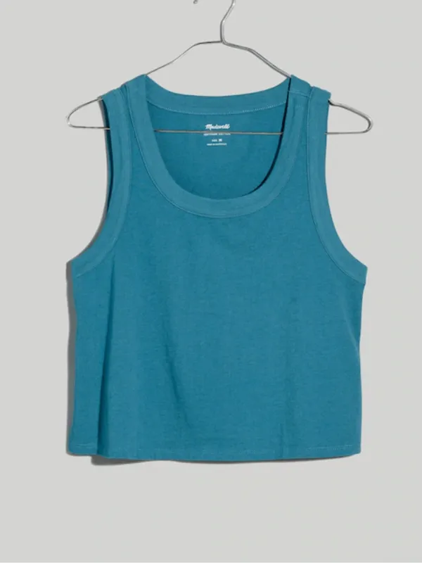 Madewell Sleeveless Crop Tank Top - Teal - Image 4