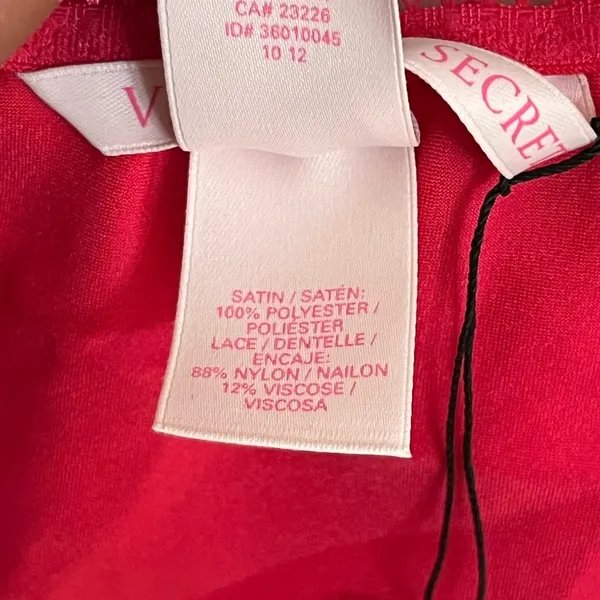 Victoria's Secret Red Satin Lace Trim Babydoll Camisole Top Size‎ Large - Image 8