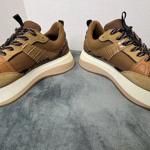 ZARA Chunky Platform Sneakers Brown Tan Size 41/ US 10 Trendy - Image 9