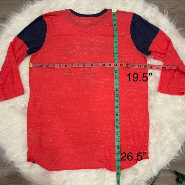 Hurley Red and Blue Crew Neck Shirt Size L - Image 4