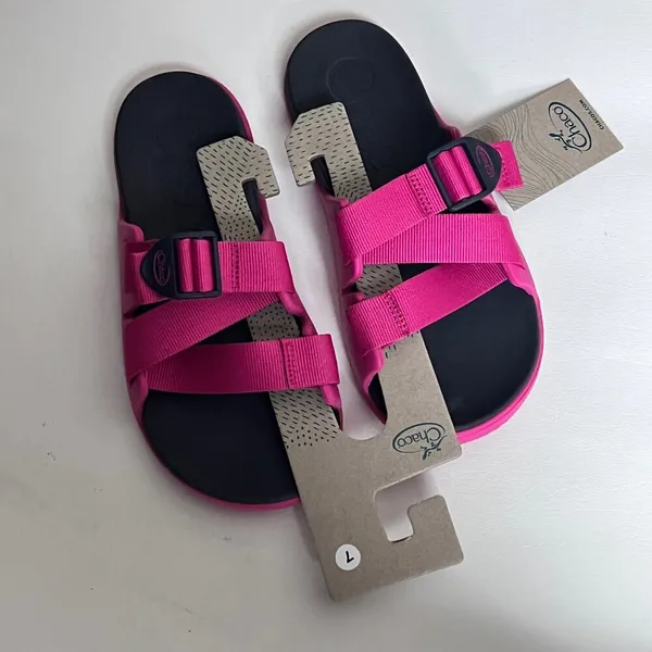 Chaco Women's Chillos Double Buckle Strap Slide Magenta Sz 7 - Image 7