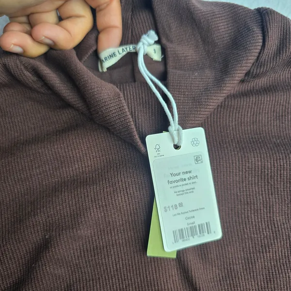 Marine Layer NWT 51Y Lexi Rib Ruched Turtleneck Dress Cocoa Brown Small‎ - Image 4