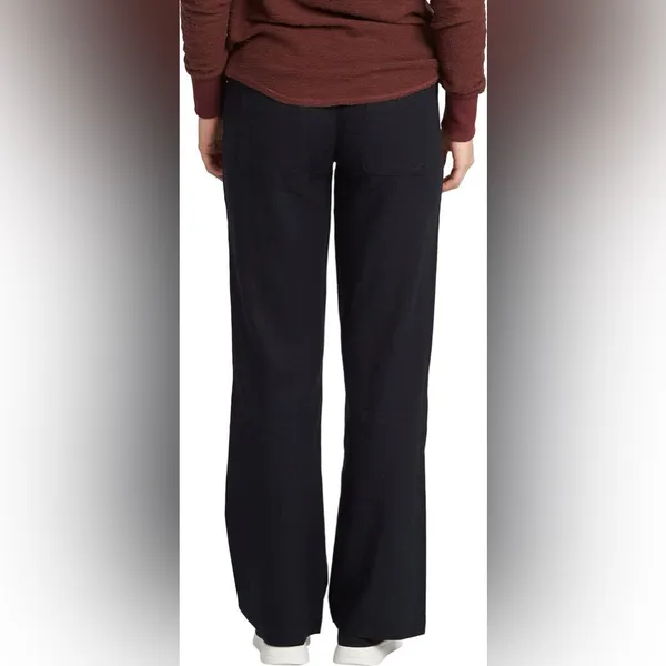 Roxy Oceanside Linen Blend Flare Beach Pants in Black Small - Image 6