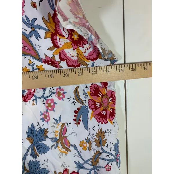 Nicole Miller New York Women 2X Floral Paisley V-Neck Cap Sleeve Rayon Blouse - Image 5